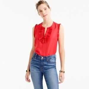 J. Crew Margot silk cami blouse top - Festival Red - size 0